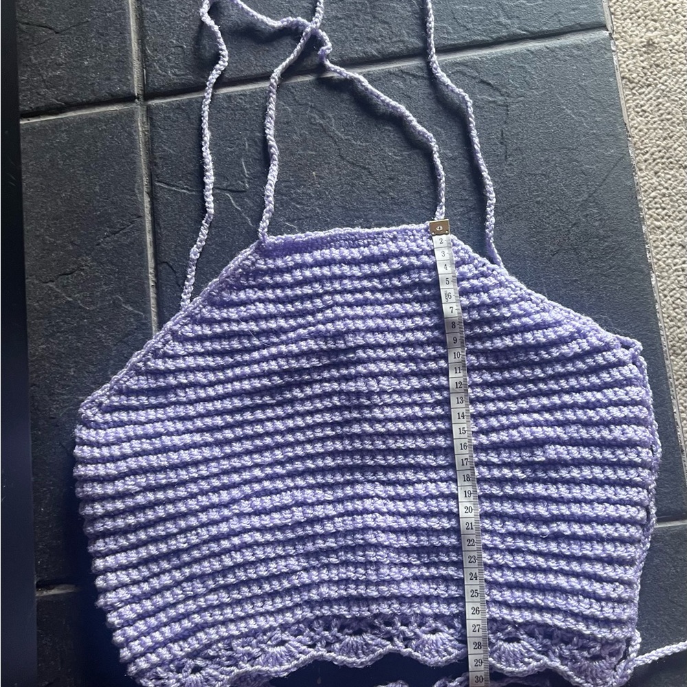 Purple crocheted Crop Top